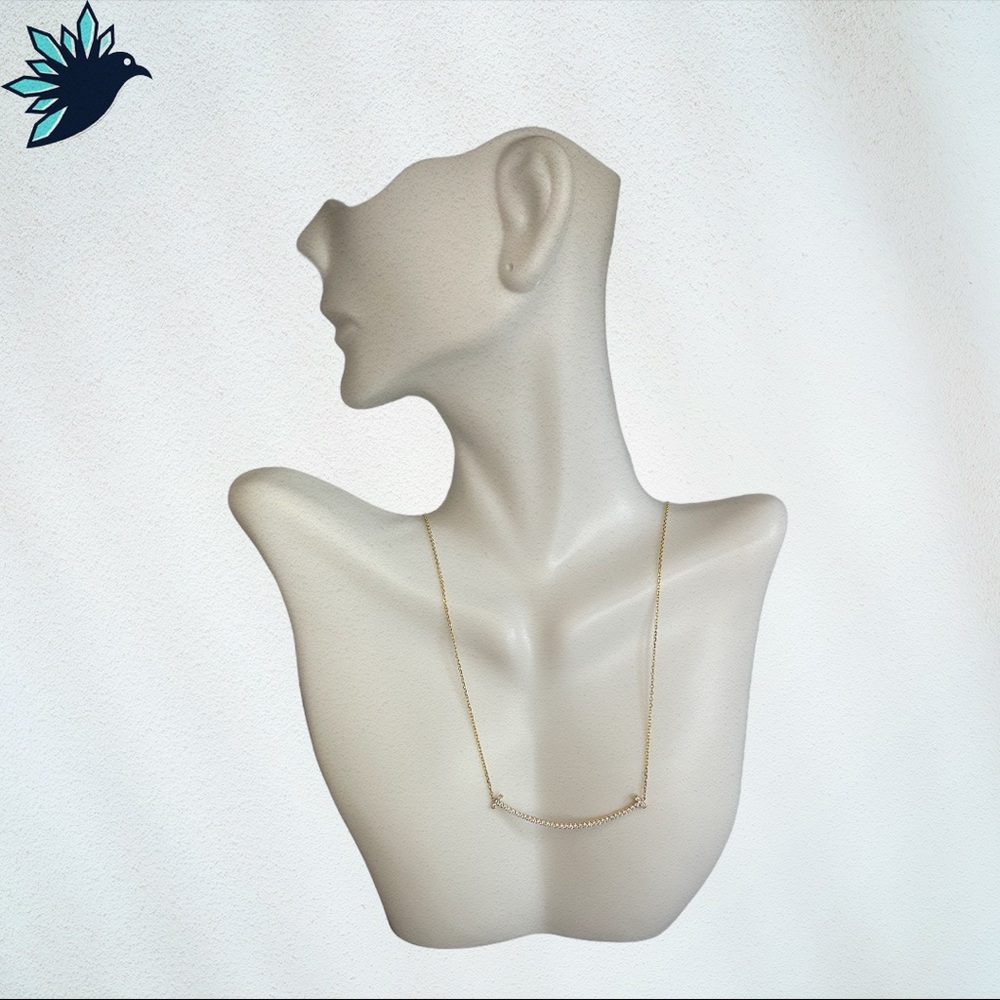 14K Yellow Gold Smiley Diamond Necklace w/ 0.30 CT